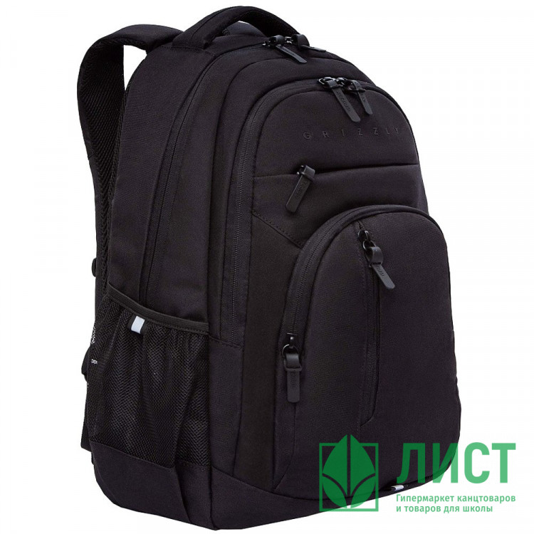 Рюкзак для мальчиков (Grizzly) арт.RU-536-1/2 черный - черный 32х47х17 см