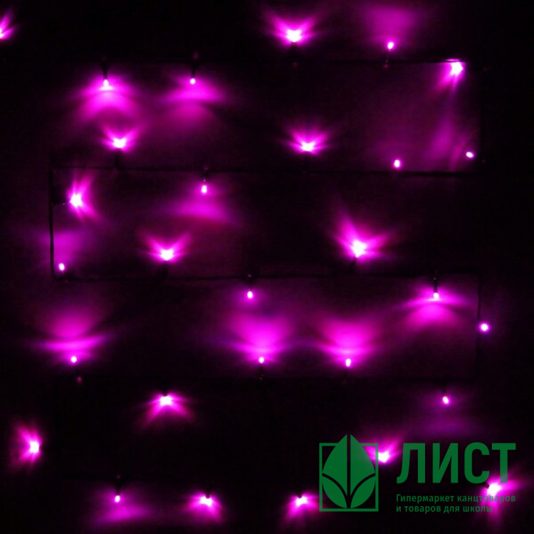 Гирлянда электрическая для дома точечная 13м 152LED цвет розовый (зеленый провод) 8режимов (можно соединять) арт.120-066