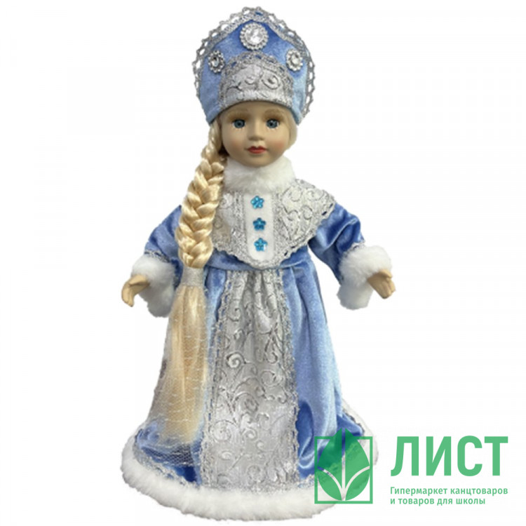 Игрушка декор. "Снегурочка" 32см в голубой шубке арт.95182