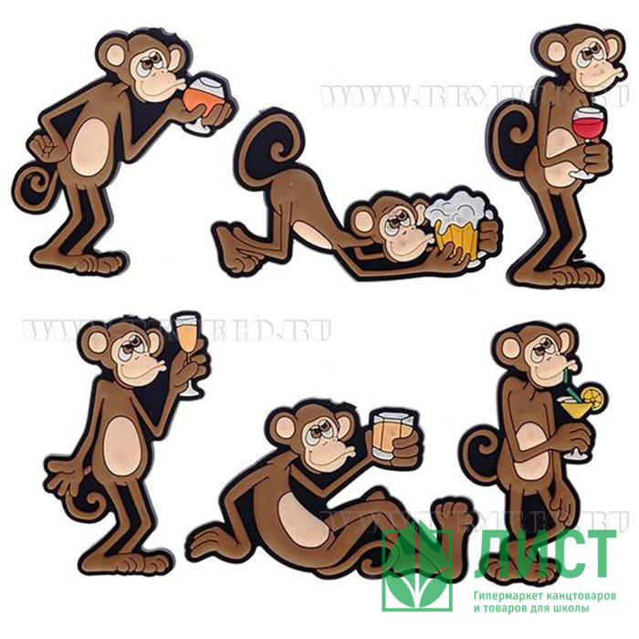 юМагнит СИМВОЛ ГОДА "Обезьянка" 7см асс. арт.673166