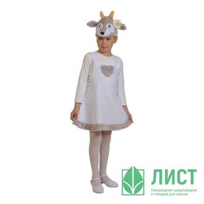 Костюм Д (ЖИВОТНОЕ) Козочка (сарафан,маска) р.98-134 цв.белый/серый плюш арт.2048 Костюм Д (ЖИВОТНОЕ) Козочка (сарафан,маска) р.98-134 цв.белый/серый плюш арт.2048