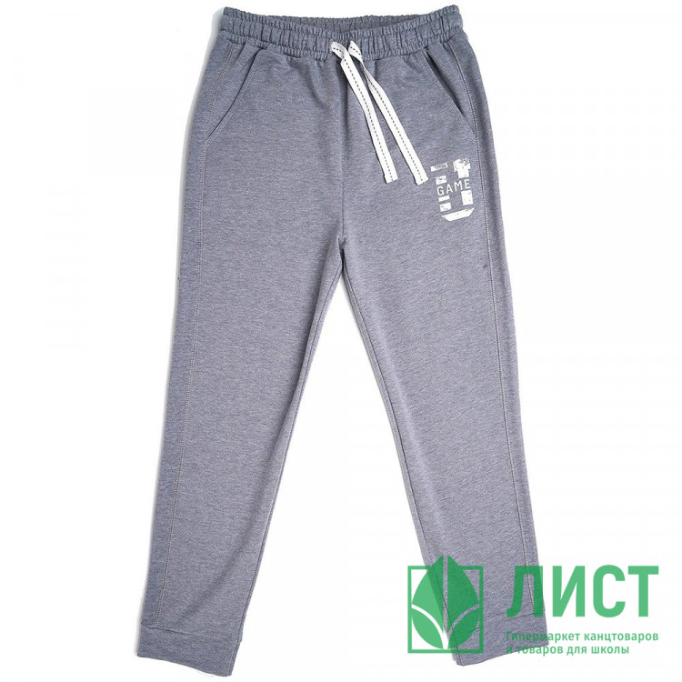 Брюки спортивные для мальчика арт.CLE 903335у размер 32/128-42/158 цвет меланж светло-серый