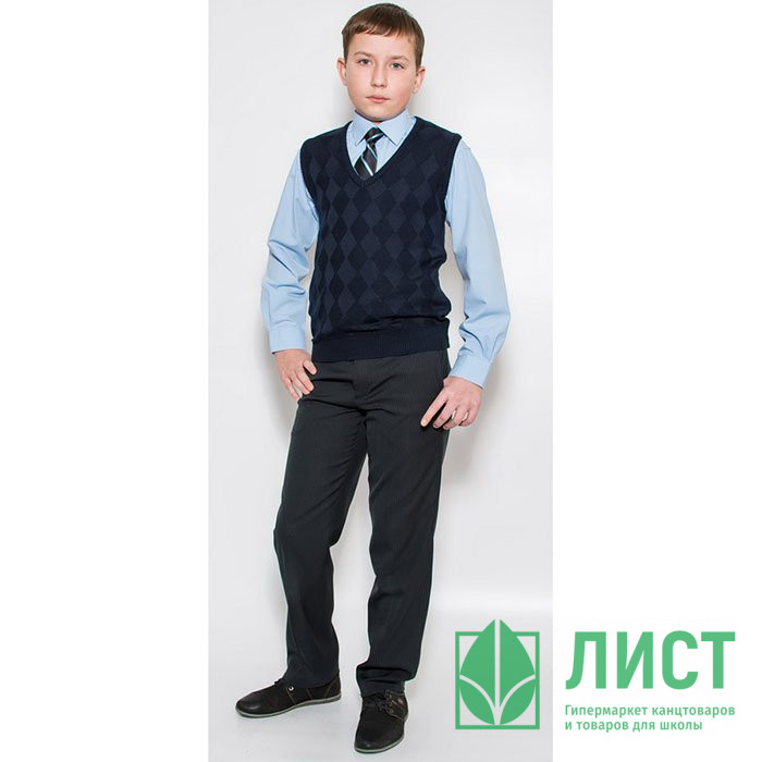 Жилет для мальчика (Либерти) арт.541/4M-V 50%хлопок/50%акрил р.30/122-128 цвет черный