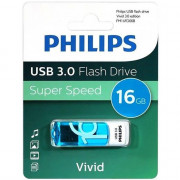 Флеш диск 16GB USB 3.0 PHILIPS VIVID, белый/голубой