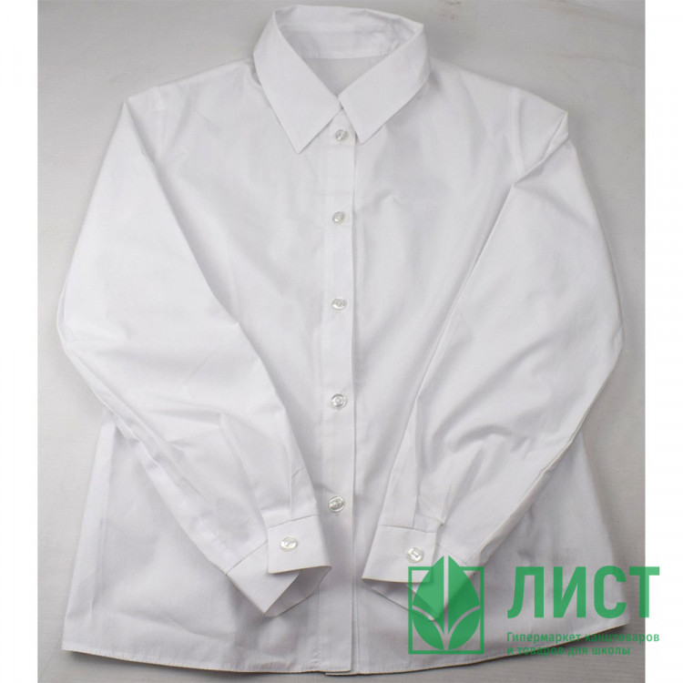 Блузка для девочки (Топтышка) длинный рукав цвет белый арт.5066 размерный ряд 34/134-42/158