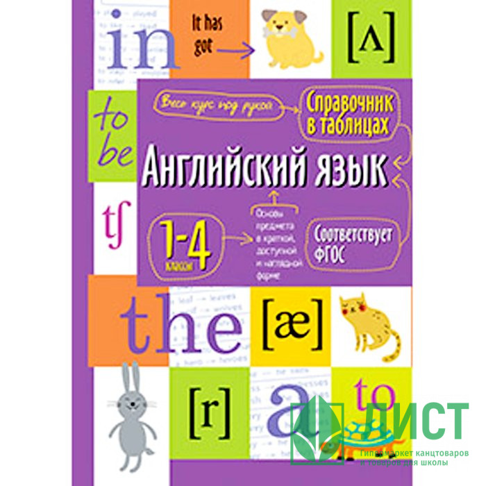 Книга мягкая обложка А5 Справочник в таблицах Английский язык для начальной школы (Айрис) арт.27544