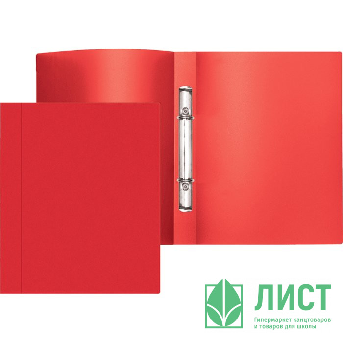 Папка на 2-х кольцах А4 21мм D-16мм пластик 0,5мм красная Attomex арт.3081400