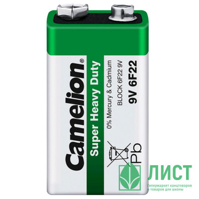 Батарейки крона Camelion 6F22 9V солевая BL1 (цена за упаковку) Батарейки крона Camelion 6F22 9V солевая BL1 (цена за упаковку)