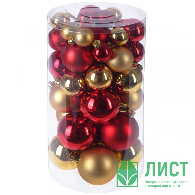 Набор шаров 03/04/05/06см 40шт/наб. "Менуэт" цв.красный/золото арт.722966