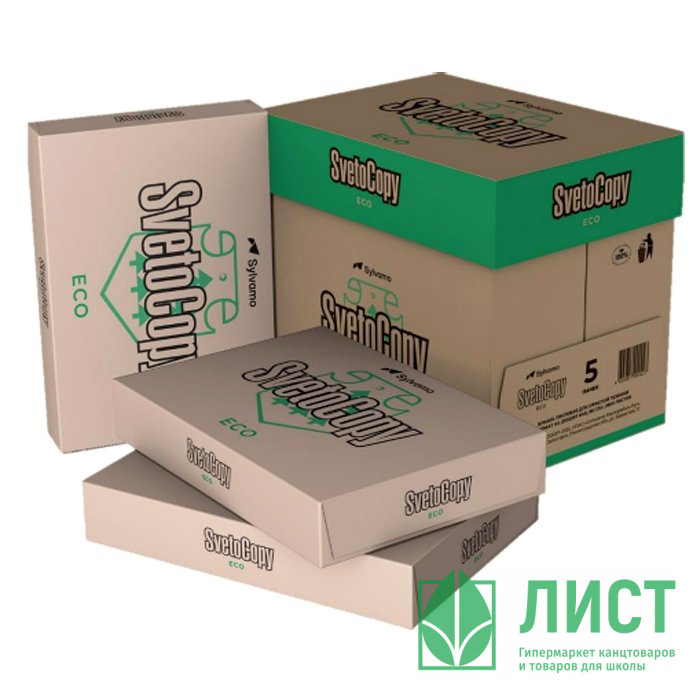 Бумага "SVETOCOPY Eco" А4 500л. (80г/м2, белизна ISO 60 %) (Светогорский ЦБК) (Ст.5)