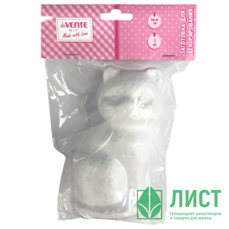 Заготовка для декорирования из пенополистирола Кот большой 1 штука 140х90 мм (deVENTE) арт.8003126