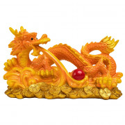 Статуэтка декоративная "Китайский огненый дракон" 28,5*14*16см оранжевый арт.398-779