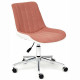 Кресло офисное STYLE без подлокотников флок розовый/белый (36-01)