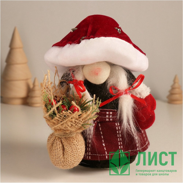 Игрушка декор. "Бабуся-мухамор" 16см арт.10325953