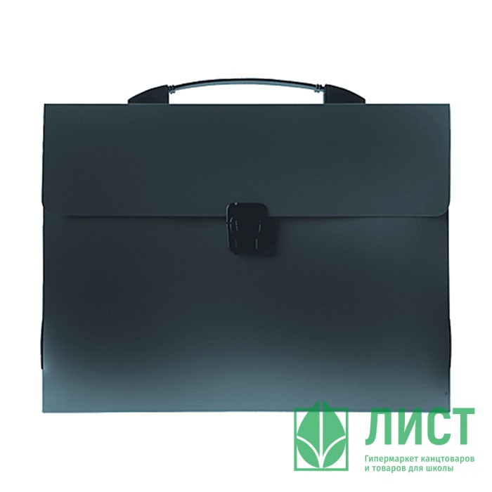 Портфель 01 отделение (Attomex) с ручкой на замке черный арт.3073402