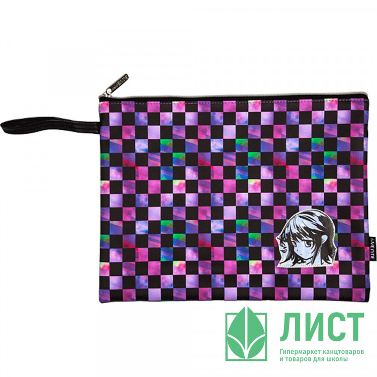 Папка школьная для тетрадей А4 на молнии кожзам (deVENTE) Contemporary Mind с ручкой арт.8053471