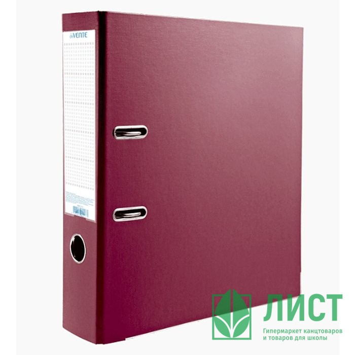 Папка-регистратор 80мм (+/-5)  ПВХ с 2 сторонней обтяжкой, металлический уголок, бордовая, разобранная