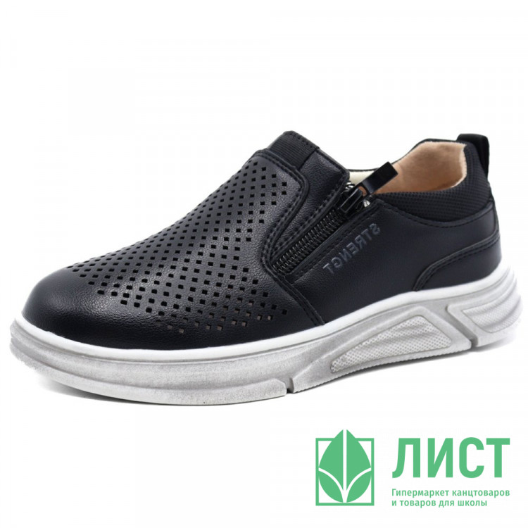 Полуботинки для мальчика (Мышонок) черные верх-искусственная кожа подкладка-искусственная кожа размерный ряд 30-37 арт.jwg-T771-3A