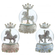 Статуэтка декоративная в стеклянном шаре "Карусель. Лошадка" 08см с движением арт.821043