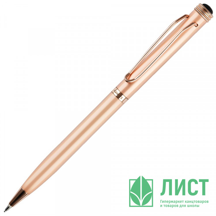 Ручка шариковая подарочная (LUXOR) Anvi корпус розовое золото, поворотный механизм, футляр арт.21006