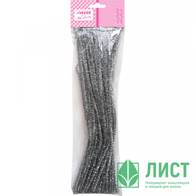 Проволока пушистая Шенил в наборе 30 штук (deVENTE) 0,6х30см блестящая цвет серебряный арт.8000097