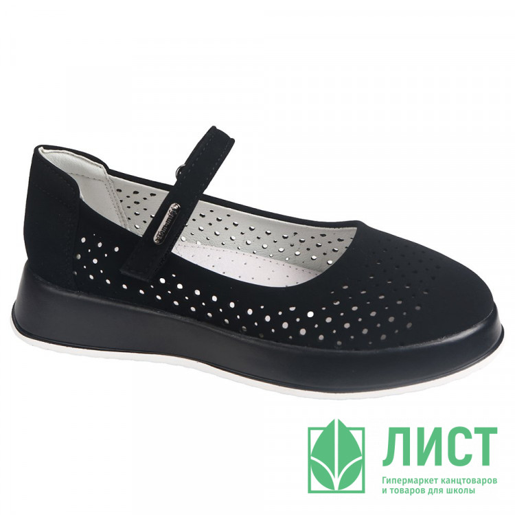 Туфли для девочки (TOM.MIKI) черный верх-искусственный нубук подкладка-натуральная кожа размерный ряд 32-37 арт.T-10764-A