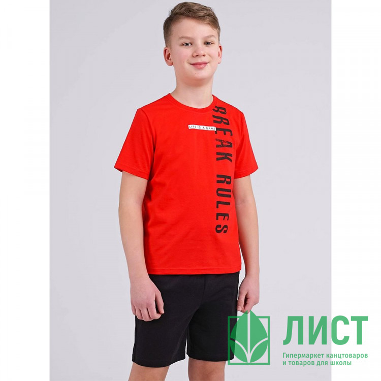 Футболка для мальчика арт.CLE 846591кд_п размер 34/134-42/158 цвет красный