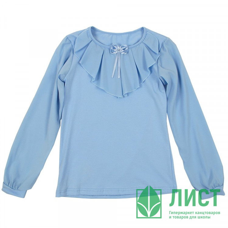 Джемпер для девочки трикотажный (Ликру) длинный рукав цвет голубой арт.0011 МИЛЕНУШКА