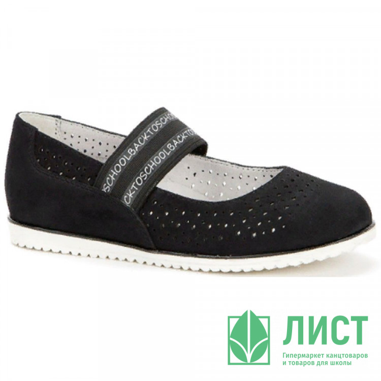 Туфли для девочки (BETSY) черные верх-искусственная нубук подкладка-натуральная кожа размерный ряд 30-35 артикул 928302/03-02