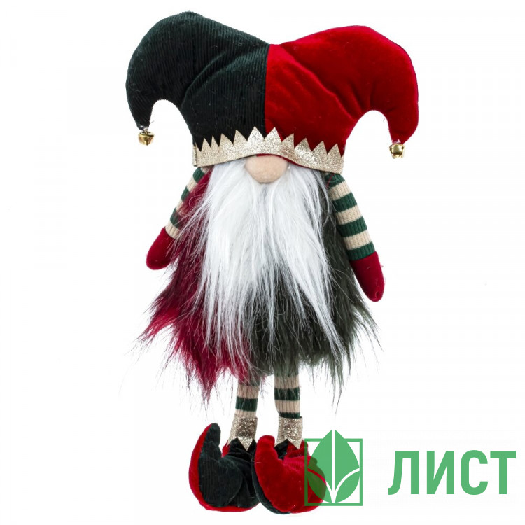 Игрушка декор. "Гном" 32см зелёный/красный арт.813478
