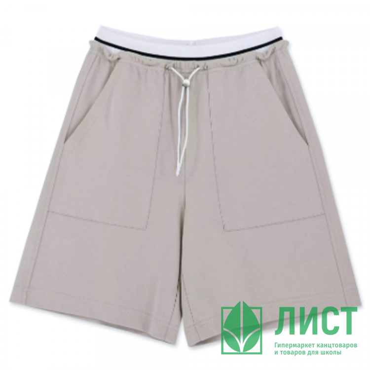 Шорты для девочки арт Deloras 22641 размер 34/134-44/164 цвет серо-бежевый