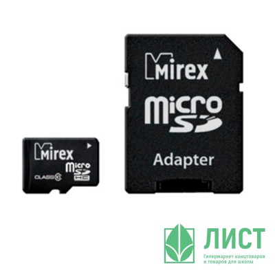 Карта памяти 32GB microSD Mirex microSDHC Class 10 (SD адаптер) Карта памяти 32GB microSD Mirex microSDHC Class 10 (SD адаптер)