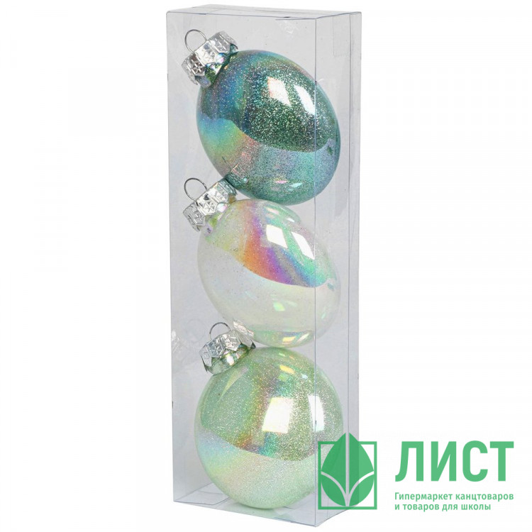 Набор шаров 04см 03шт/наб. "Горы самоцветов" цв.зеленый арт.93302