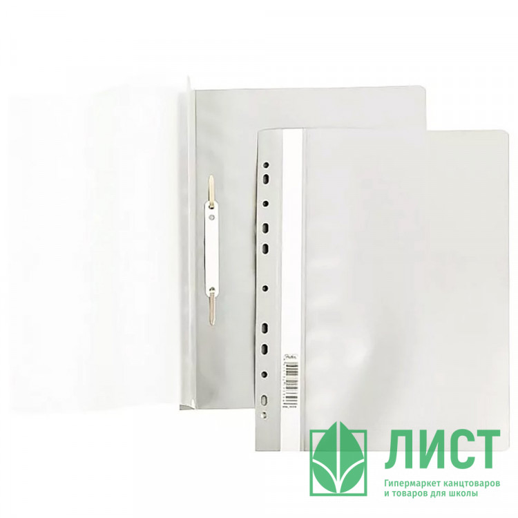 Папка скоросшиватель А4 120/160мкм с перфорацией белый Хатбер арт.AS4_00200 (Ст.10)