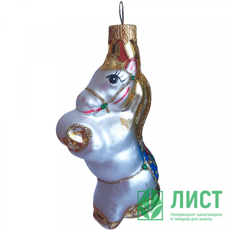 Фигурка на ёлку стекло 10см "Лошадь 4" без уп. арт.ФУ-72/4
