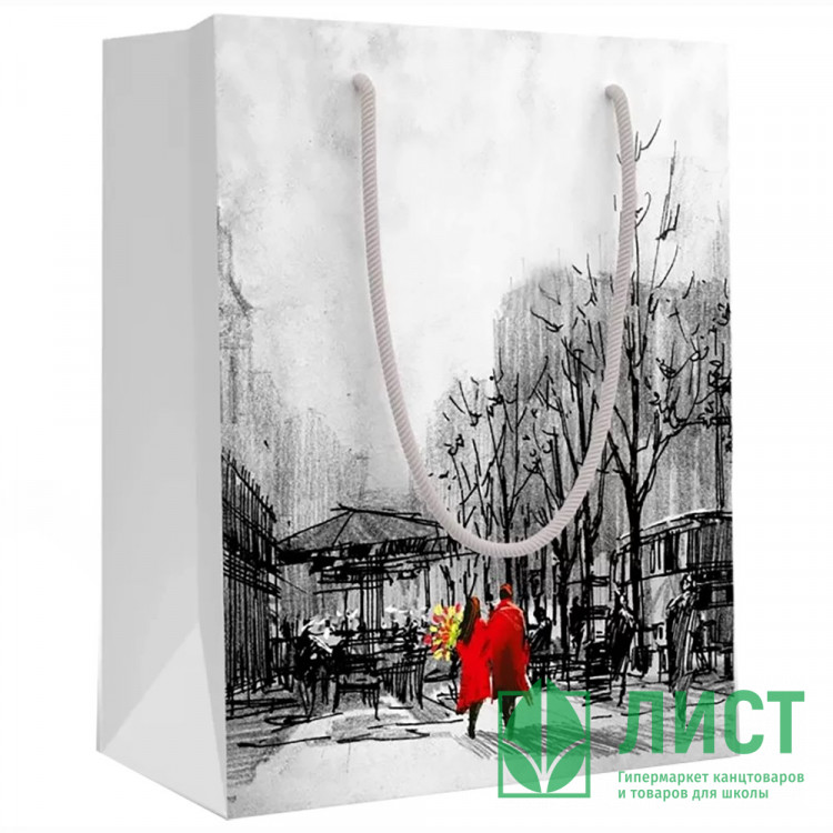 Пакет подароч. бумаж. 23*18см "Влюбленные в городе" арт.151802285