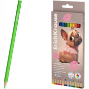 Карандаши цветные (ErichKrause) пластиковые Frenchie 12 цветов шестигранные 2,6 мм арт.65011