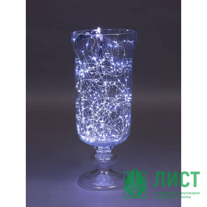 Гирлянда электрическая для дома нить 02м 200LED "Хвост кометы" цвет белый (светлый провод) арт.YS-183