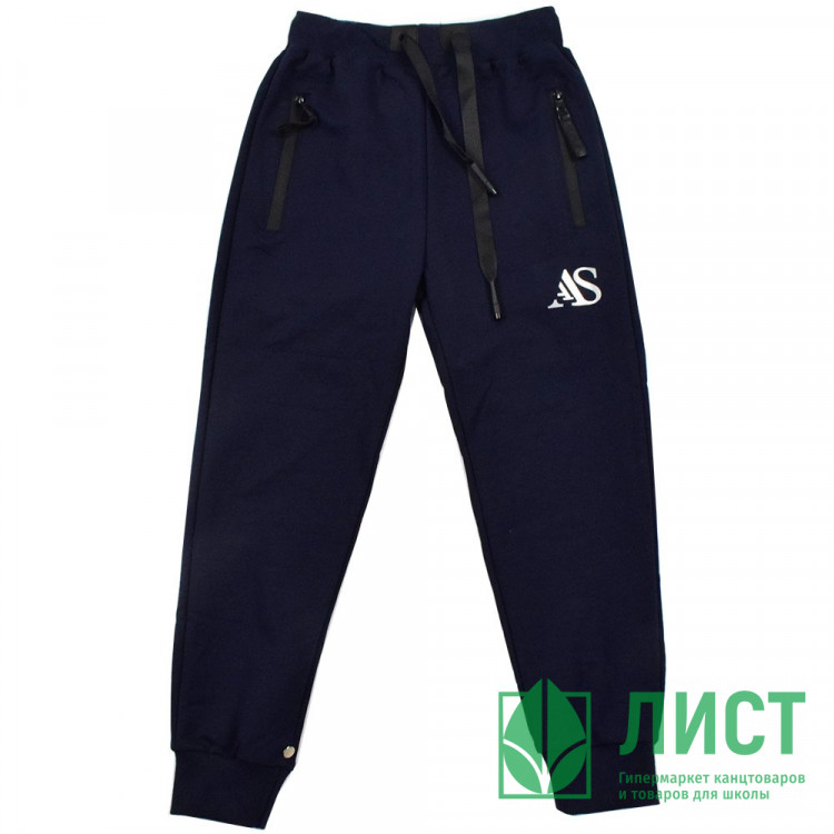 Брюки спортивные для мальчика арт.527 размер 36/140-48/182 трикотажные цвет синий