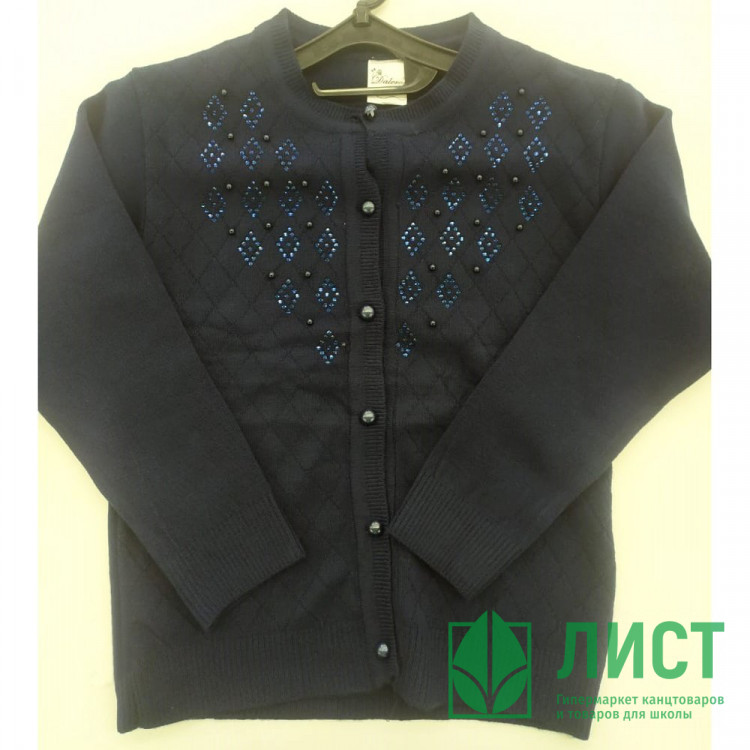 Кардиган для девочки (MULTIBREND) артикул Ромбики размерный ряд 30/116-36/140 цвет синий
