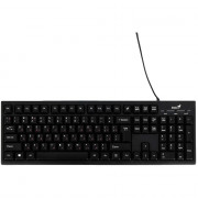 Клавиатура провод. Genius Smart KB-100 классическая раскладная, влагоустойчивая, клавиш 105, провод 1,5 м, USB, черный