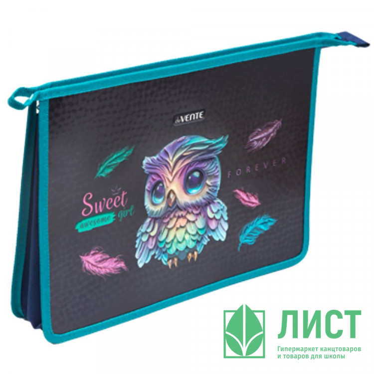 Папка школьная для труда А4 на молнии 1 отделение (deVENTE) Happy Owl арт.8057403