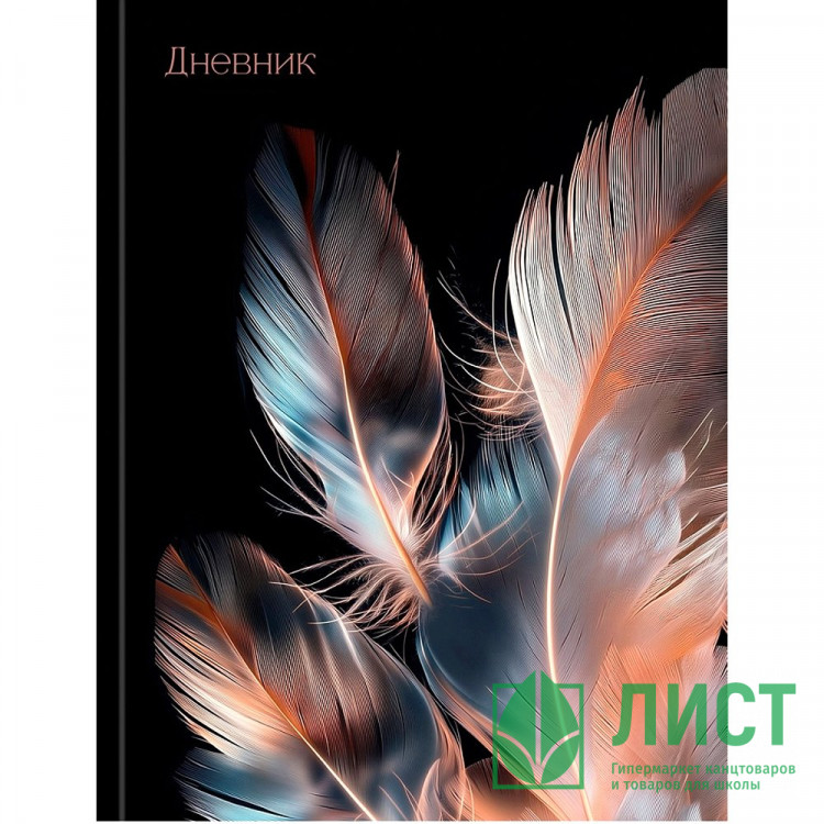 Дневник для старших классов твердая обложка (Prof-Press) Красивые перья-1 выборочный лак арт.Д48-9457