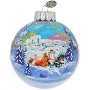 Шар стекло 10см (серия Символ года) "Тройка запряжённая" п/у арт.КУ-100-254043