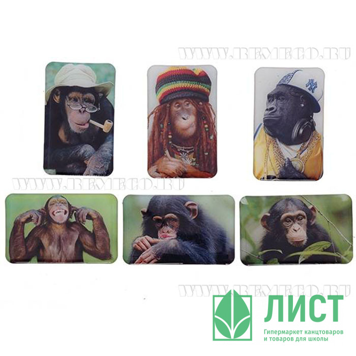 юМагнит СИМВОЛ ГОДА "Обезьяна" 5см асс. арт.676205