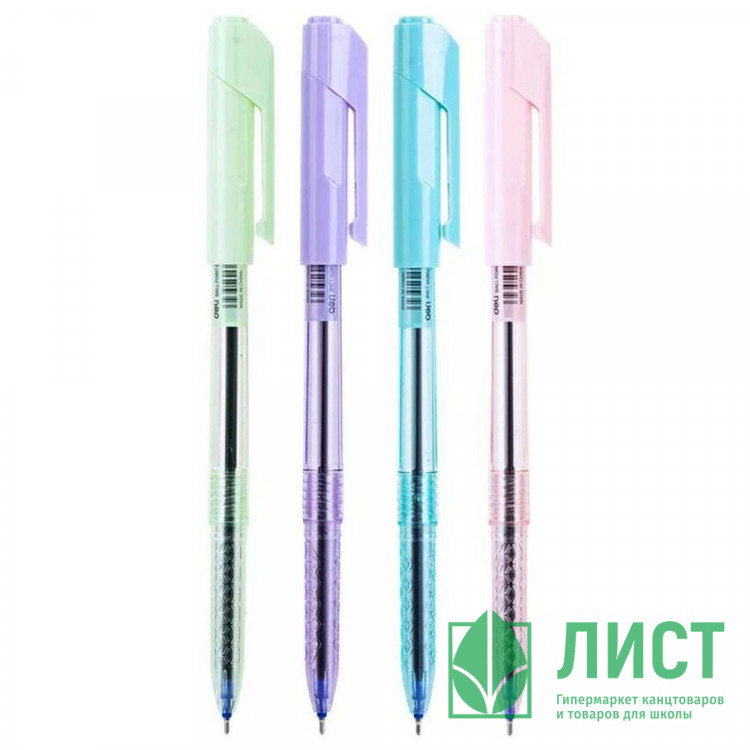 Ручка шариковая Deli Arrow, прозрачный корпус, синяя 0,7мм арт.EQ03036-1 (Ст.12)