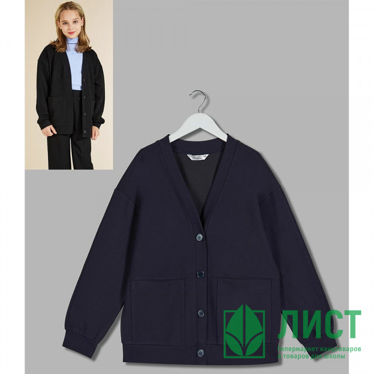 Кардиган для девочки (Делорас) арт.63824W размер 36/140-46/170цвет синий