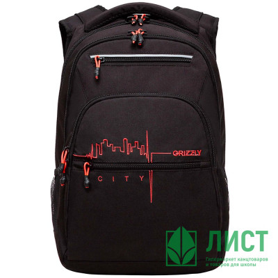 Рюкзак для мальчиков (Grizzly) арт.RU-431-2/2 черный-красный 31х43х20 см Рюкзак для мальчиков (Grizzly) арт.RU-431-2/2 черный-красный 31х43х20 см