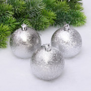 Набор шаров 07см 03шт/наб. "Мягкий блеск" цв.серебро арт.201-1422