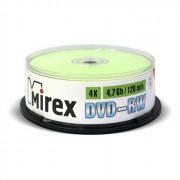 Диск  DVD+RW Mirex 4,7Гб 4x Cake Box (25) УПАКОВКА
